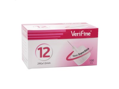 Jehly pro všechna inzulínová pera VERIFINE "12" 29G  0.33x12mm 100 ks