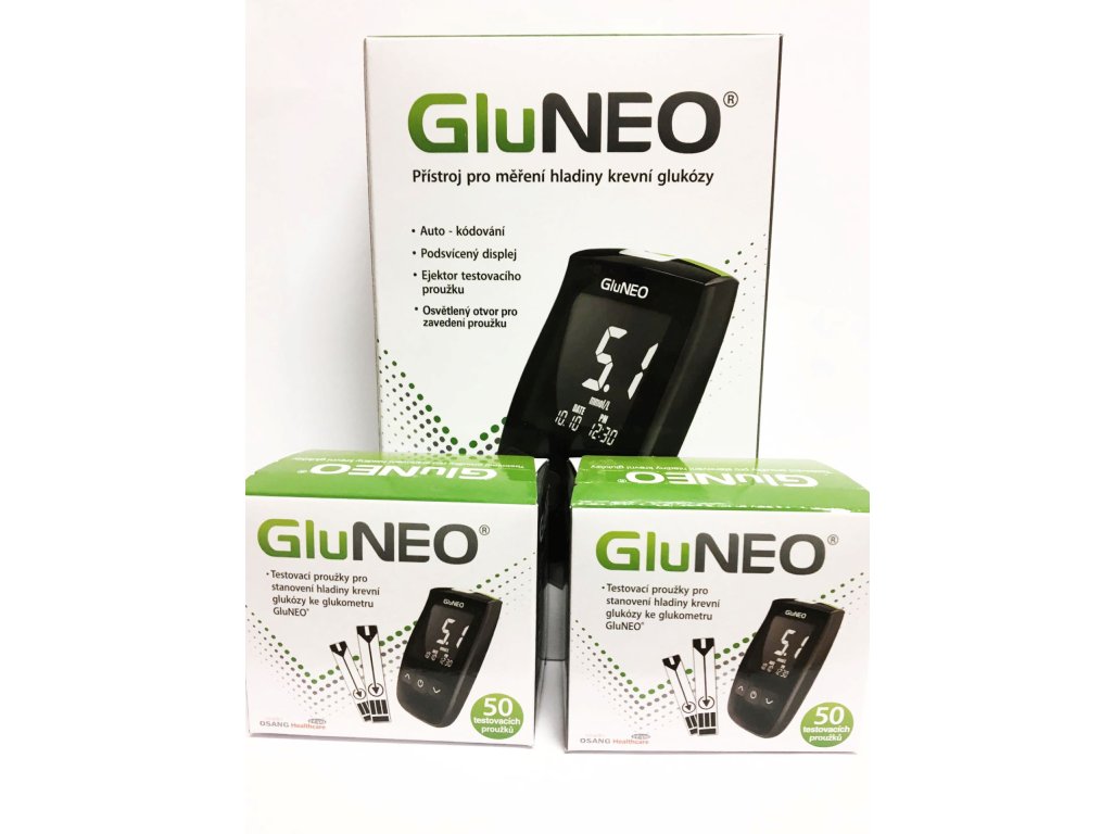 BALÍČEK! GluNeo  - Glukometr + 2 balení proužků