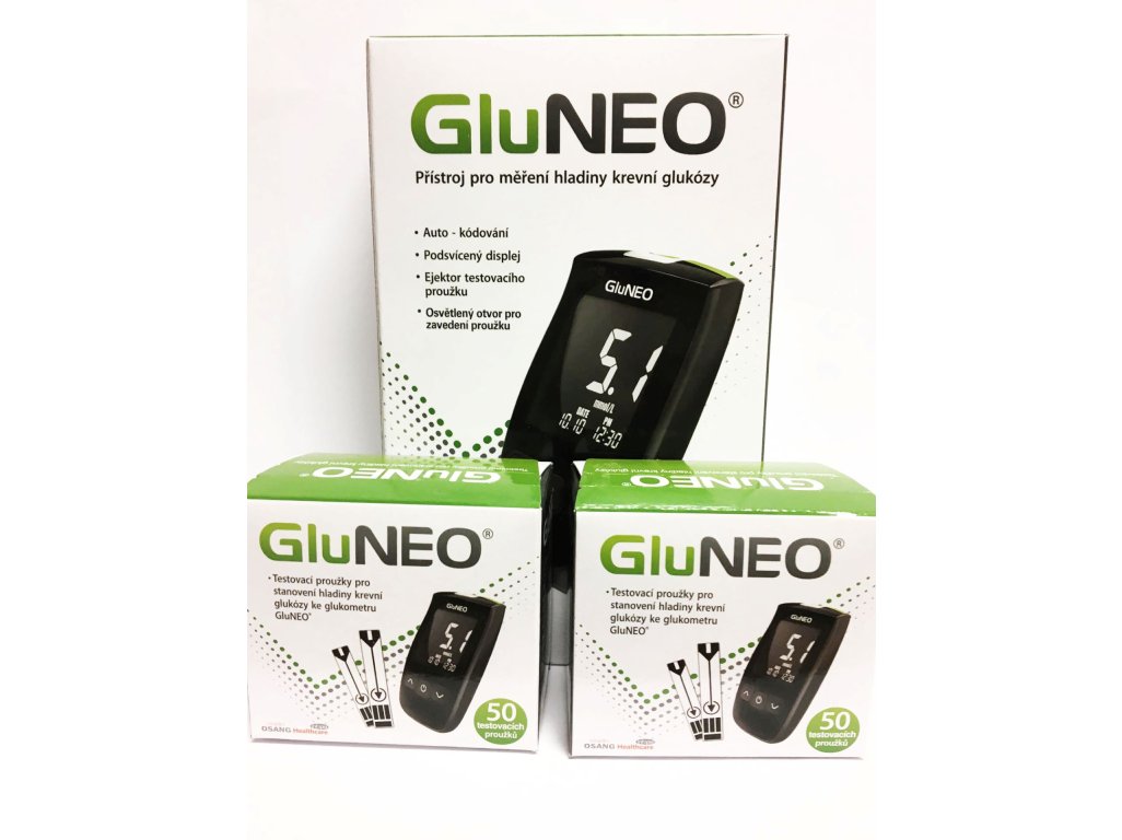 BALÍČEK! GluNeo - Glukometr + 2 balení proužků